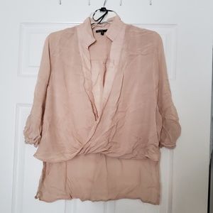 Front twist drape blouse